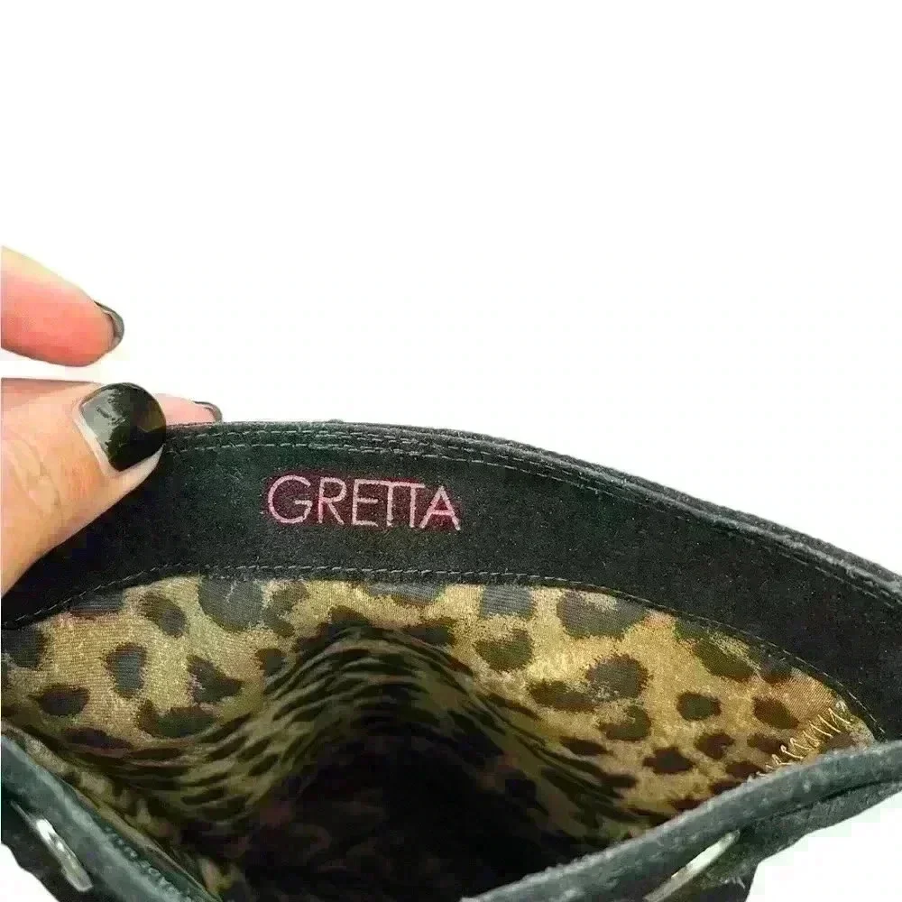 Gretta Giada 9.5 boots Black leather upper gorgeous